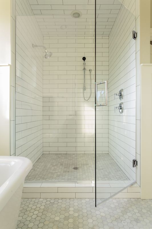 Glass Shower with Modern Fixtures